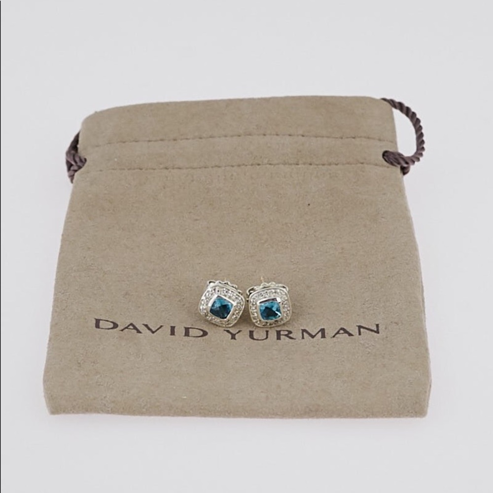 David Yurman Blue Topaz Petite Albion Earrings